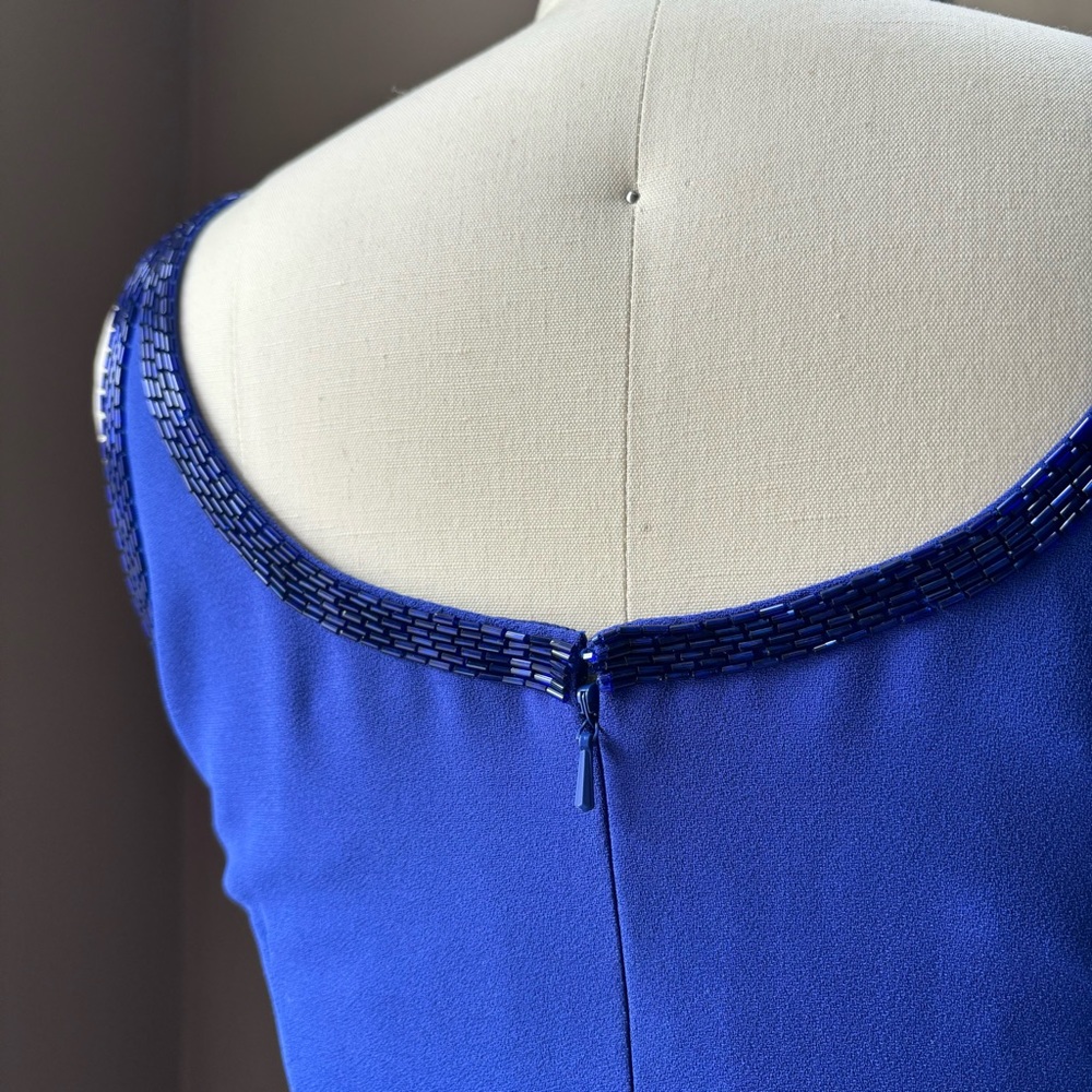 Precious Formals VTG 90s Blue Formal/Prom/Party Beaded Dress Sz 4 - Picture 7 of 15